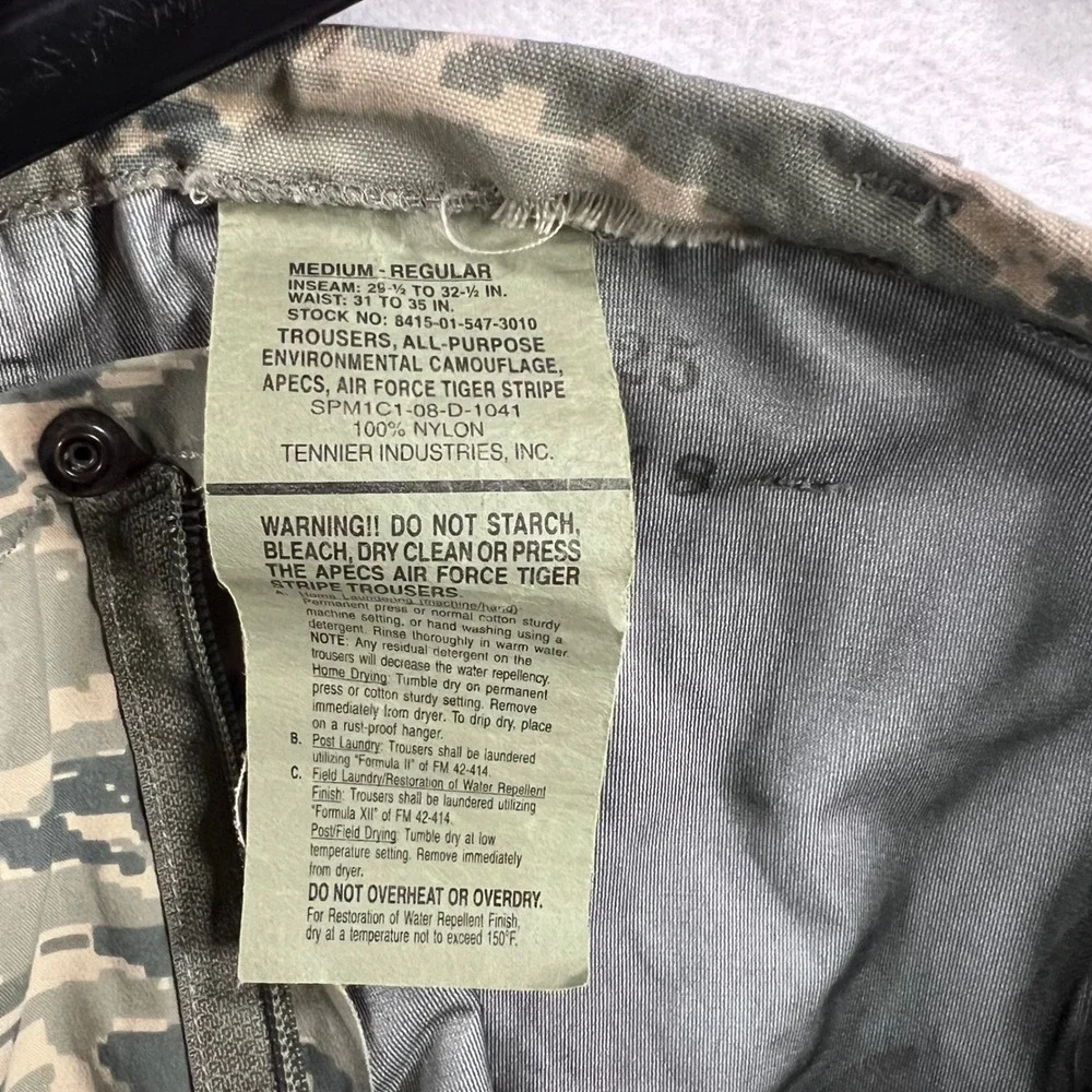 US Air‎ Force Camo Combat Utility Field Trousers Medium Regular Water Resistant
